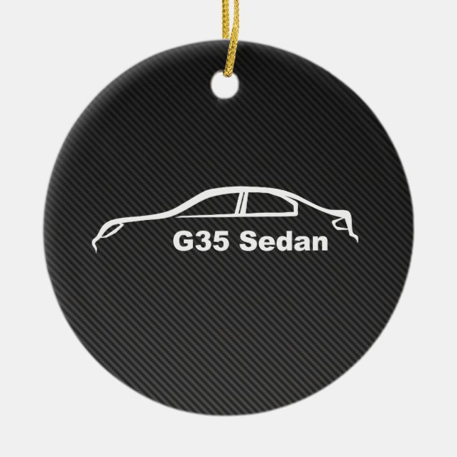 Weiße Silhouette des Sedan-G35 mit Keramik Ornament (Vorne)
