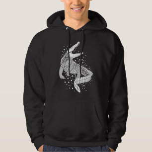 Weiße Silhouette des Tieres - Krokodil Hoodie