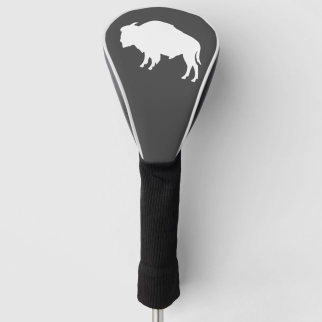 Weiße Silhouette Wildtiere Golf Headcover (Vorderseite)
