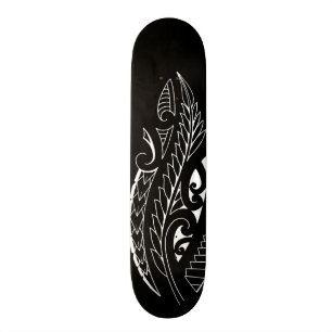 Weiße silverfern Kunst nationalen Sonderzeichens Skateboard