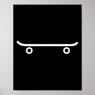 Weiße Skateboard Skateboarding Patineta Poster