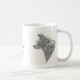 Weiße Skizze-Keramik-Tasse Akitas Inu Tasse
