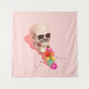 WEISSE SKULL CENTERPIECE WANDTEPPICH