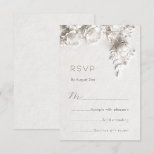Weiße skulpturale Blumen Wilde Rosen RSVP Karte