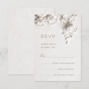 Weiße skulpturale Blumen Wilde Rosen RSVP Karte
