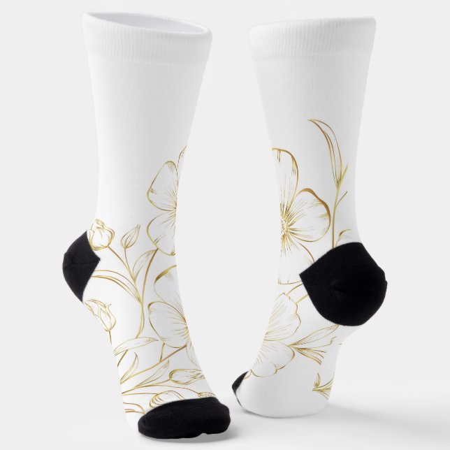 Weiße Socken mit schwarzen Bündchen weisen ein zar (Gewinkelt)