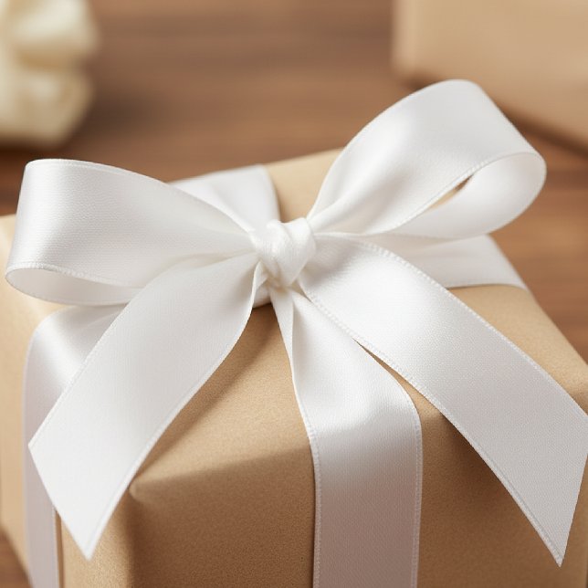 Weiße Solid-Farbe Einfach Minimalistisch Satinband (White Solid Color Simple Minimalist Satin Ribbon)