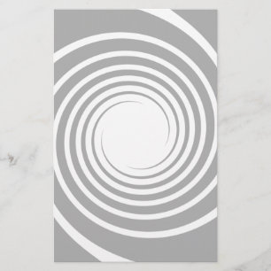 Weiße Spirale auf hellgrau.