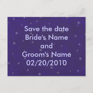 Weiße Spiralen auf blauen, Save the Date Postkarte