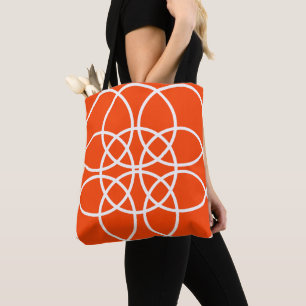 Weiße Spiralkreise auf hellen Orangen