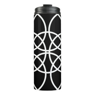 Weiße Spiralkreise Thermosbecher