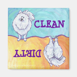 Weiße Spitz-Geschenke u. Zusätze Magnet