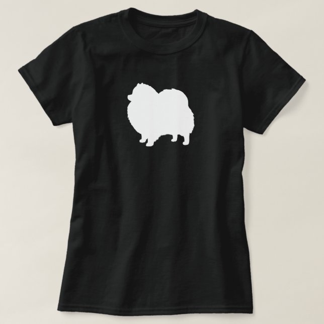 Weiße Spitz-Silhouette T-Shirt (Design vorne)