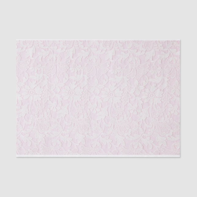 Weiße Spitze auf Rosa, 10" x 15" Seidenpapier (Vorderseite)