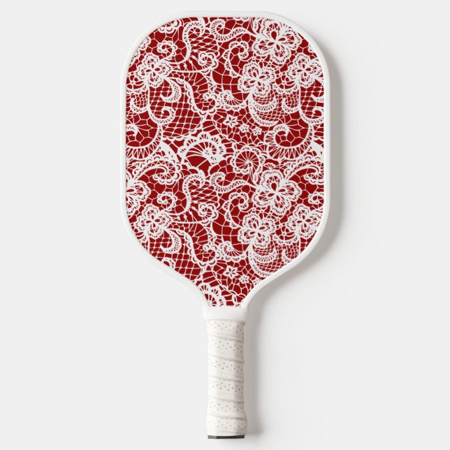Weiße Spitze auf rot Pickleball Schläger (Vorderseite)