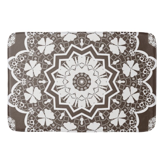 Weiße Spitze Badematte (Vorderseite)