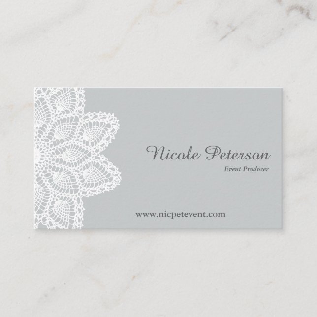 Weiße Spitze-berufliche Geschäfts-Karte Visitenkarte (Vorderseite)