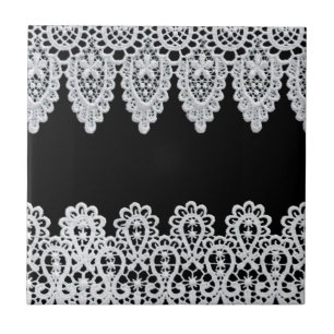 Weiße Spitze bildet eine empfindliche Grenze gege Fliese