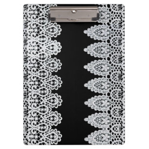 Weiße Spitze bildet eine empfindliche Grenze gege Klemmbrett