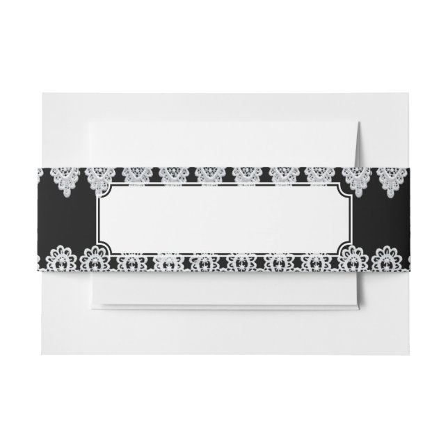 Weiße Spitze bildet eine empfindliche Grenze gegen Einladungsbanderole (Vorderseite Beispiel)