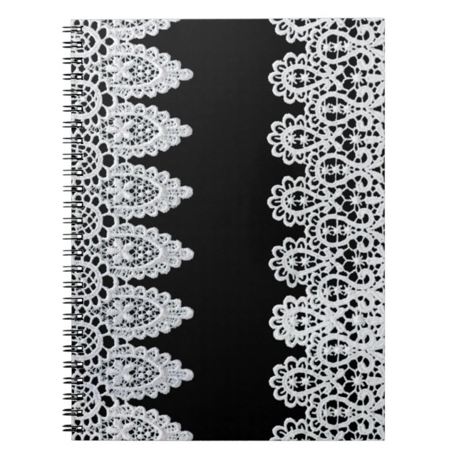 Weiße Spitze bildet eine empfindliche Grenze gegen Notizblock (Vorderseite)