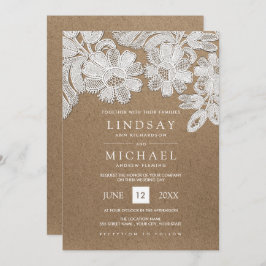 Weiße Spitze | Einladungen zu Hochzeiten von Kraft