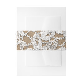 Weiße Spitze | Hochzeitsarbeit von Kraft Einladungsbanderole