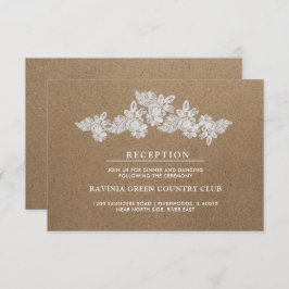 Weiße Spitze | Kraft Hochzeitskarten Begleitkarte