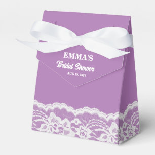 Weiße Spitze Lila Brautparty Geschenkbox Geschenkschachtel