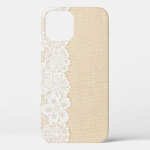 Weiße Spitze über Stoffdesign. Case-Mate iPhone Hülle