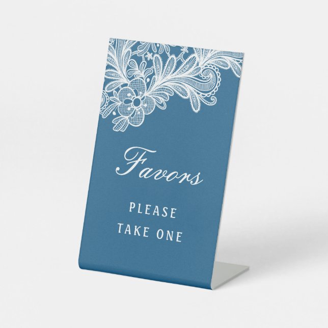 Weiße Spitzen auf blauen Favoriten Sockelschild (Vorderseite)