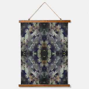 Weiße Spitzen Cap Hydrangea Abstrakt Wandteppich Mit Holzrahmen