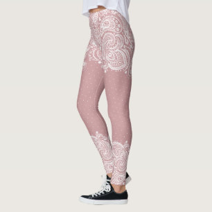 Weiße Spitzen & Dots Girls Design Leggings