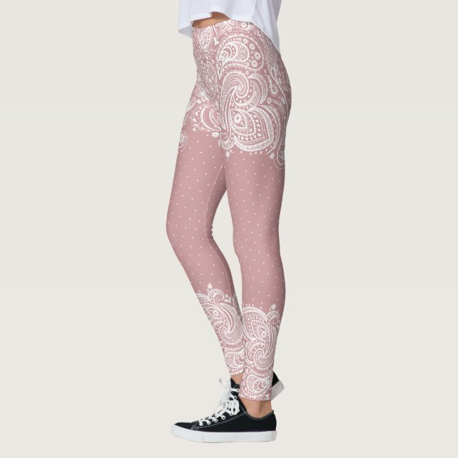 Weiße Spitzen & Dots Girls Design Leggings (Links)