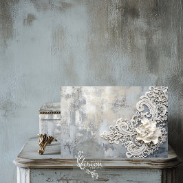 Weiße Spitzen-Effekt, Silberpatina Hintergrund Seidenpapier