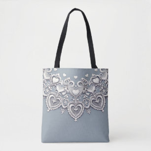 Weiße Spitzen-Herzen Romantischer Charme Elegant