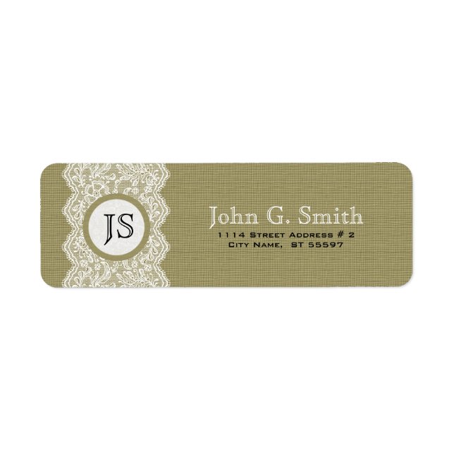 Weiße Spitzen und natürliche Beige Linen Burlap Te (Vorne)