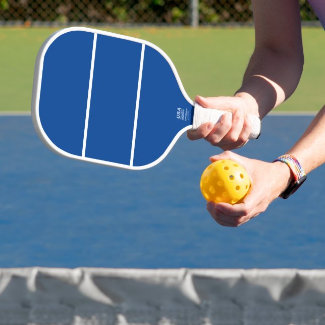 Weiße Sporty Accessoires Streifen tiefblauer Hinte Pickleball Schläger (InSitu)
