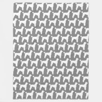 Weiße Standard Poodle Silhouette Muster Grau