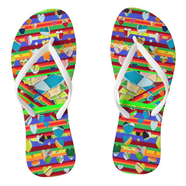Weiße Ständer - Mosaikflippen Flops Flip Flops (Fußbett)