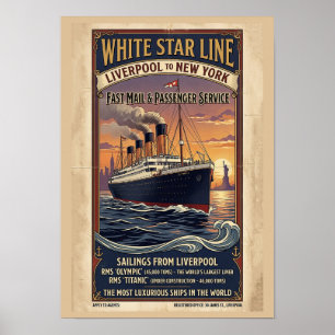 Weiße-Star-Linie Olympic- und Titanic-Plakat im Vi Poster