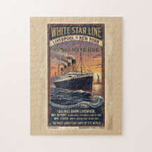 Weiße-Star-Linie Olympic- und Titanic-Plakat im Vi