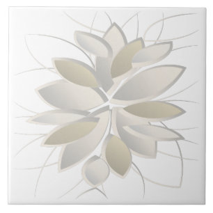 weiße Steinblumenblätter Fliese