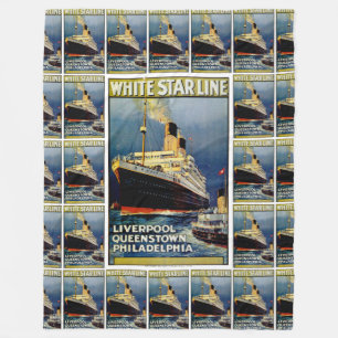 Weiße Stern-Linie Fleecedecke