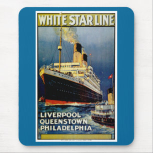 Weiße Stern Linie Mousepad