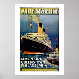 Weiße Stern-Linie nach Philadelphia Poster