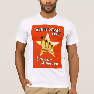 Weiße Stern-Linie T-Shirt