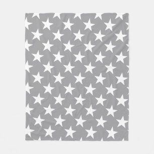 Weiße Stern-stilvoller grauer Farbstern-Entwurf Fleecedecke