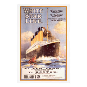 Weiße Stern Titanic und Olympic Vintage Poster