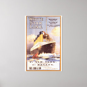 Weiße Stern Titanic und Olympic Vintage Poster Leinwanddruck